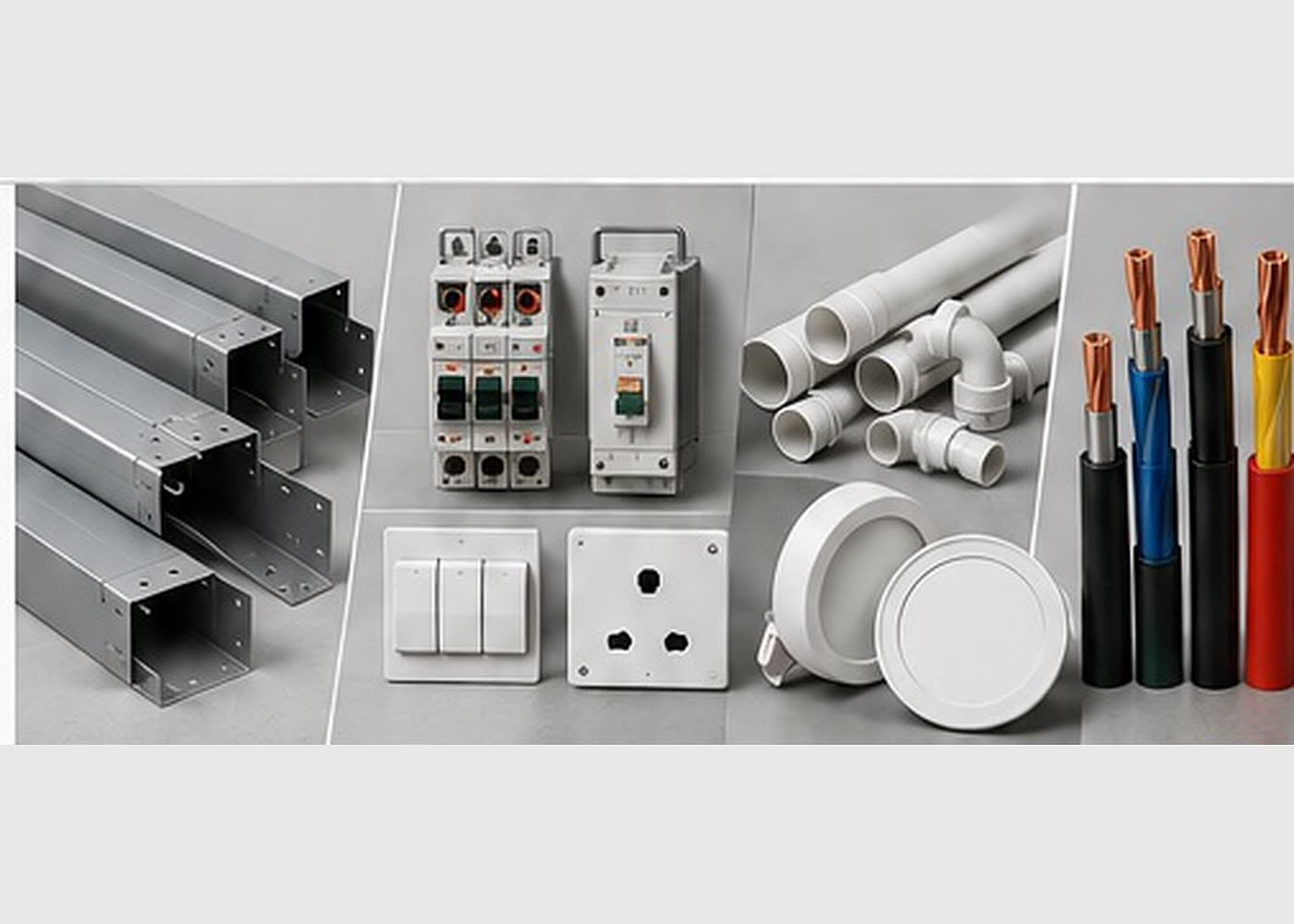 GI trunking, switchgear, sockets and cables for UAE electrical installations