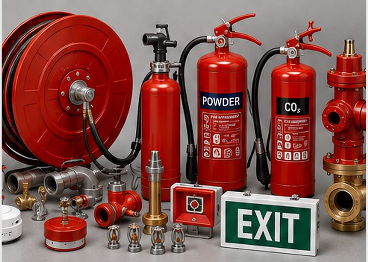 Fire extinguishers, hose reel, hydrant valves and exit signage supplied in the UAE